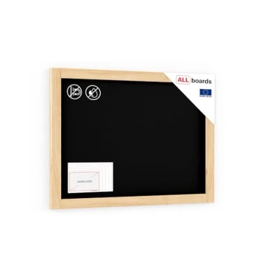 Image of ALLboards Black Chalkboard with Natural Wooden Frame 70x50cm Chalk Writing Board