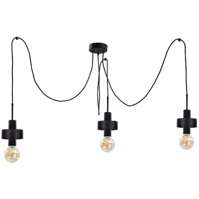 Image of Unica Cluster Pendant Ceiling Light Black, 3x E27