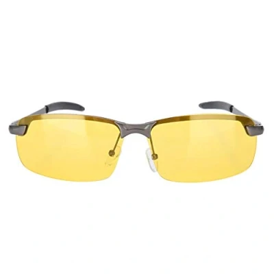 Image of Night Driving Glasses Anti Glare Polarized Sunglasses Safety Eyewear, Reflective HD Vision Yellow Lens replacement for Men Women Cycling Riding Fishing