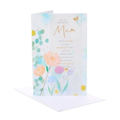 Image of UK Greetings Mother&#039;s Day Card for Mum Flowers Design