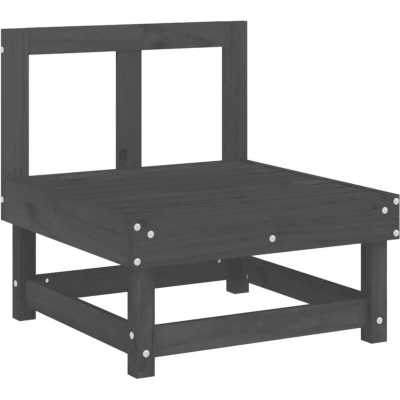 Image of vidaXL Garden Middle Sofa Grey Solid Wood Pine