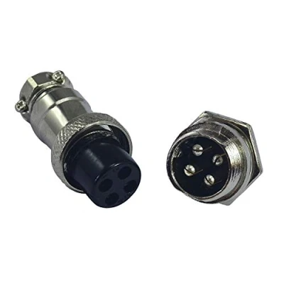 Image of RIVERWELD 4 pins Socket Connector Aviation Plug 16 4P Male and Female Metal Self Locking 2pcs