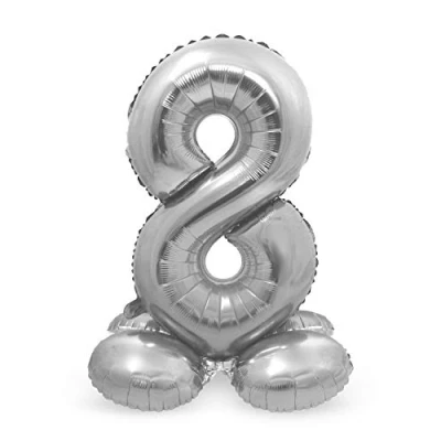 Image of Folat Foil Balloon with Standard Number 8 Silver 72 cm