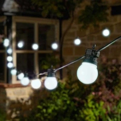 Image of Garden Mile Waterproof LED Festoon Lights Outdoor, Indoor Outdoor Globe String for Garden. Sets of 10 and 20 Sting (Party White, 10)
