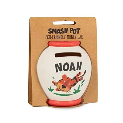Image of History &amp; Heraldry Personalised Bamboo Smash Pot Money box (Noah)