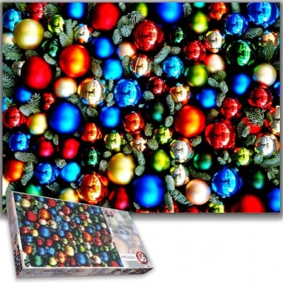 Image of Challenging Christmas Baubles Jigsaw Puzzle 1000 Pieces Perfect for Adults, Festive Gift