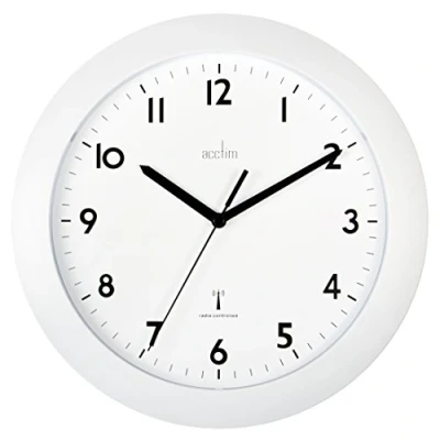 Image of Acctim Cadiz RC Wall Clock 25.5cm White 74132, 25 cm l x w