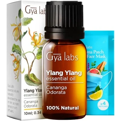 Image of Gya Labs Ylang Essential Oil for Diffuser Natural Skin Hair Health, Aromatherapy &amp; Candle Making (10ml)