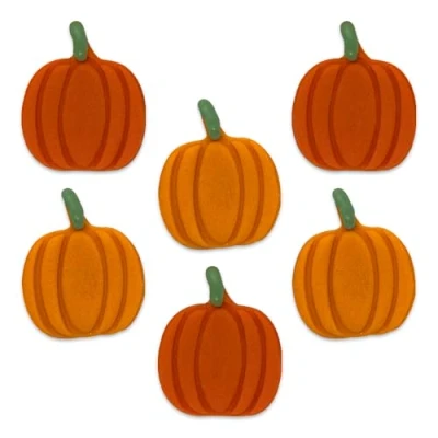 Image of Anniversary House Pack of 6 Halloween Pumpkin Patch Decorations, Handcrafted Fall Theme Cake, Pumpkins Edible Fondant Icing Sugar Cupcake Toppers, SFX371, Sugarcraft