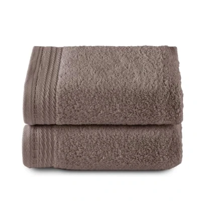 Image of RIZO Top Towel Set of 2 Hand Towels Bath 100% Combed Cotton 600 g/m2 Measure 100 x 50 cm Mink