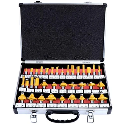 Image of Aussel 35PCS 12.7mm 1/2 Inch Shank Tungsten Carbide Tipped Router Bits Set, Woodworking Milling Cutter Tools for Electric Trimmer with Storage Case