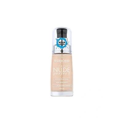 Image of Deborah 24ORE Nude Perfect Foundation N.00, Moisturizing and Light, Long Wearing, Effect, Fluid Texture with Medium Coverage, for a Uniform, Radiant Velvety Skin