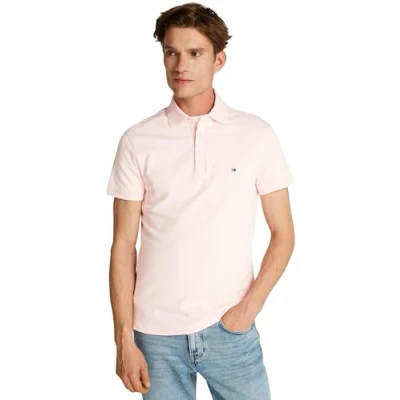 Image of Tommy Hilfiger SLIM Polo shirt, Men&#039;s, Size: Large, Light pink