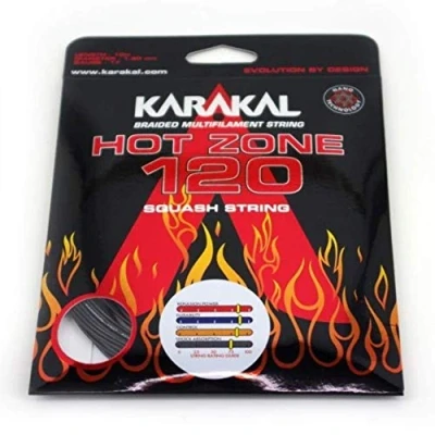 Image of Karakal Hot Zone 120 Squash String Set, Color Black