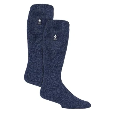 Image of HEAT HOLDERS 2 Pack Mens Knee High Thermal Socks Warm Cosy Long for Winter (6 11, Denim)