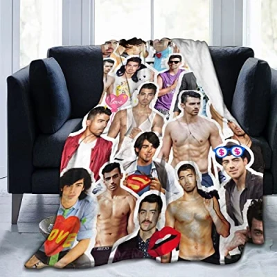Image of LOUJIN Joe Jonas Soft and Comfortable Warm Fleece for Sofa,Office Bed car Camp Couch Cozy Plush Throw s Beach 125CM X 100CM