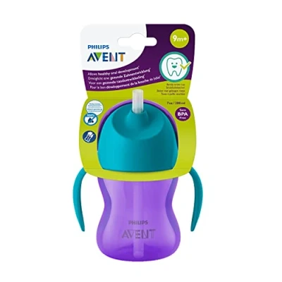 Image of Philips Avent Sippy Cup for Toddlers &amp; Babies, BPA Free, Purple Blue (Model SCF796/02)