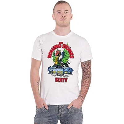 Image of Rolling Stones The T Shirt Sixty Stadium Dragon Logo Official Mens White M