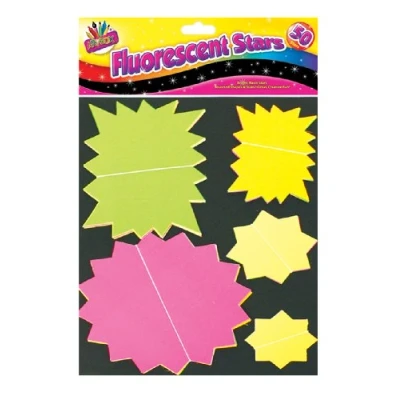 Image of THE ART BOXARTBOX Fluorescent Stars Assorted Colours (Pack of 50), 6221/48