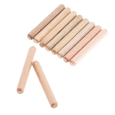 Image of 50pcs Woodworking Hardwood Round Dowel Pins for Bird Cage Pet Nest Wooden Craft Rods Furniture Fitting Tools 8x60mm(DxL)/0.32&quot;x2.36&quot;