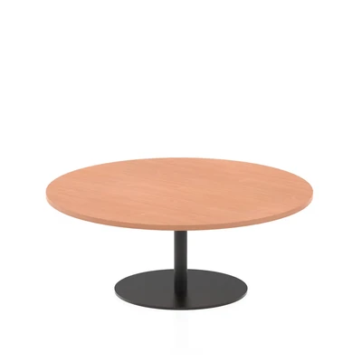 Image of Italia 1200mm Round Coffee Table Beech Top 475mm High Black Leg