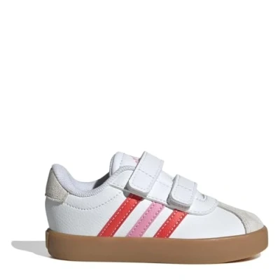 Image of adidas Unisex Baby VL Court 3.0 Shoes Infants, FTWR White/Bright red/Bliss Pink, 4 UK Child