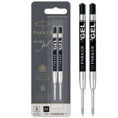 Image of Parker Jotter Originals Gel Pen Refills Smooth Black Ink Medium Tip (0.7mm) 2 Count