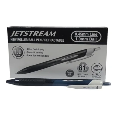 Image of Uni Ball Rollerball JetStream SXN 150E Black 1mm Box 12 pcs