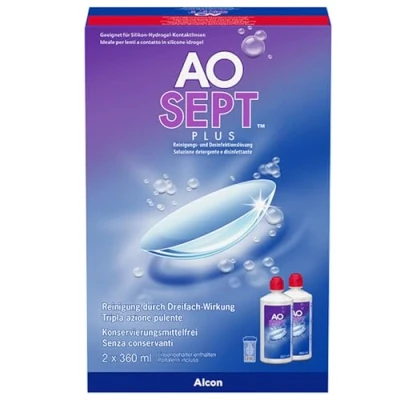 Image of Aosept Plus contact lens care solution, 2 x 360 ml