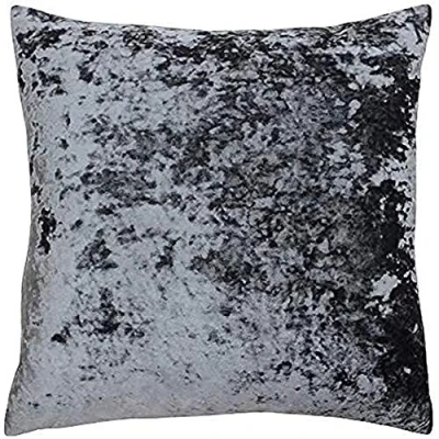 Image of Riva Paoletti Verona Feather Filled Cushion Square Pewter Grey Velvet Feel Crushed Look Hidden Zip Design 100% Polyester Case 55 x 55cm (22&quot; 22&quot; inches) Designed in the UK