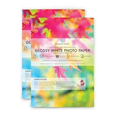 Image of Sheets A3 White Premium Glossy Self Adhesive/Sticky Back Label HQ Resolution Printing Paper Sheet (200)