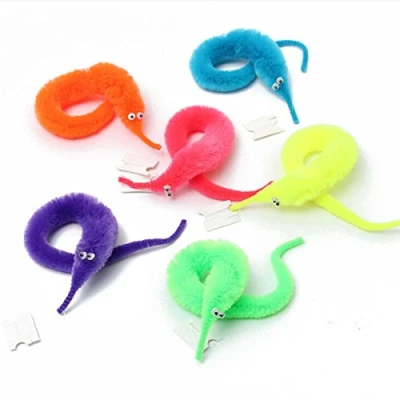 Image of Generic 6 Pcs Multi Colors Magic Wriggler Wiggly Twisty Worm Snake Stocking Filler Toy