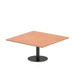 Image of Italia 1000mm Square Coffee Table Beech Top 475mm High Black Leg