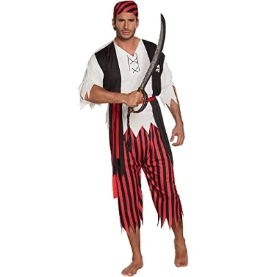Image of Caribbean Pirate Mens Fancy Dress Buccaneer Costume