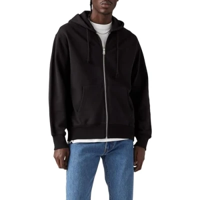Image of Levi&#039;s Authentic FULL ZIP Zipup sweatshirt, Men&#039;s, Size: XS, Black agate garment dye