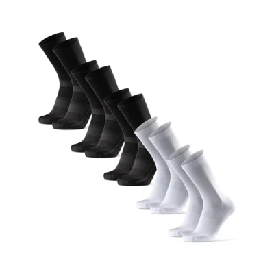 Image of DANISH ENDURANCE Performance Crew Cycling Socks, Cushioned Bike for Men &amp; Women, Unisex, 3 or 5 Pack, MC (3xBlack, 2xWhite/Black) packs, 9 12