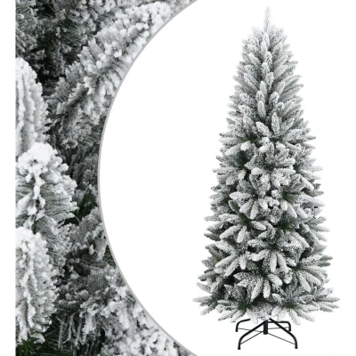 Image of vidaXL Artificial Christmas Tree with Flocked Snow 180 cm PVC&amp;PE