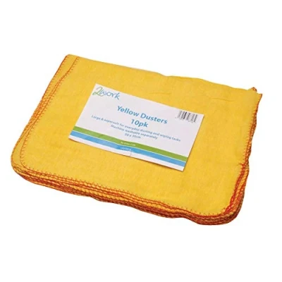 Image of 2WORK Cotton Duster, Yellow, Pack of 10, 508 x 355 mm, Machine Washable
