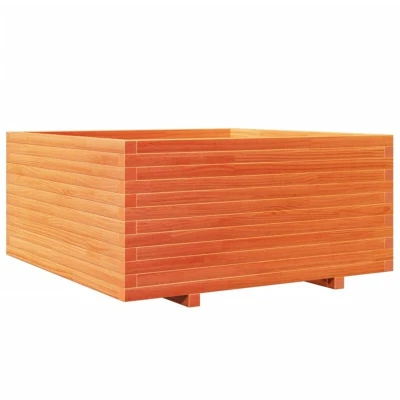 Image of vidaXL Garden Planter Wax Brown 100x100x49.5 cm Solid Wood Pine