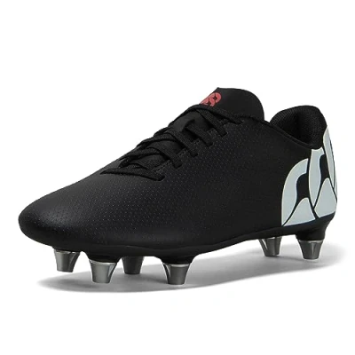 Image of Canterbury Kid&#039;s Speed Raze Soft Ground Rugby Boots, Black, 13 UK Child