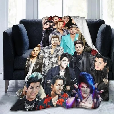 Image of Blanket Adam Lambert Soft and Comfortable Wool Fleece Throw Blankets for Sofa Office car Camping Yoga Travel Home Decoration Cozy Plush Beach Gift
