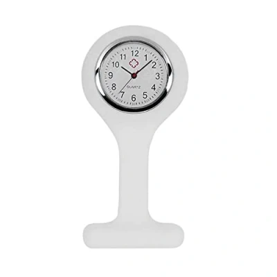 Image of TRIXES Silicone Nurse Fob Watch with Brooch White