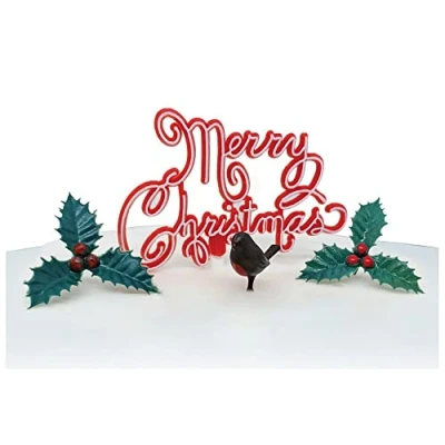 Image of Anniversary House 4pcs Nostalgic Yule Log Decorating KitChristmas Cake Decorations, Christmas Toppers, Traditional Non Edible BX379 UK