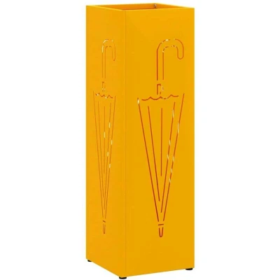Image of vidaXL Umbrella Stand Mustard yellow Metal Standard Decorative Inlays