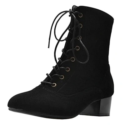 Image of Cocey Women Ankle lace up Booties Black
