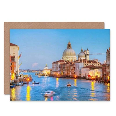 Image of Wee Blue Coo VENICE WATERWAYS CITY PHOTOGRAPHY BLANK GREETINGS BIRTHDAY CARD ART