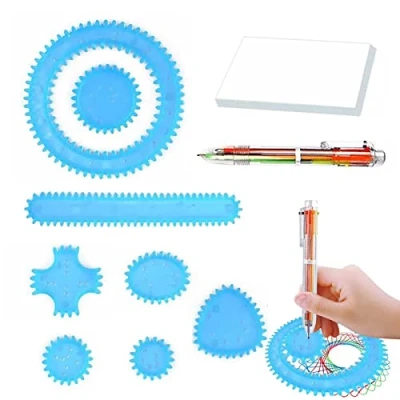 Image of Spirograph Set Drawing Tool Deluxe Stencil The Original Rulers Art Craft Toys Painting For Adults.