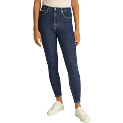 Image of Calvin Klein Jeans HIGH RISE Super Skinny Ankle Fit, Women&#039;s, Size: 25, Denim dark