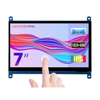 Image of Waveshare 7 inch Display for Raspberry Pi 4 Capacitive Touchscreen HDMI LCD (C) 1024x600 Resolution IPS with 170 View Angle Support All Pi/Windows 10/8.1/8/7 PC Monitor