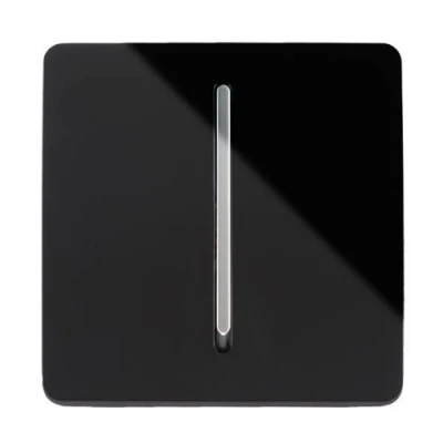Image of Trendi 1 Gang 3 Way Intermediate Artistic Modern Glossy 10 Amp Rocker Tactile Light Switch Black